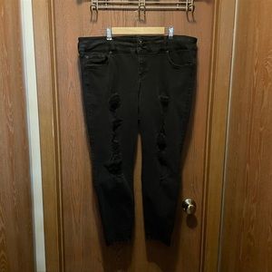 Torrid Black Super Skinny Distressed Jeggings 22R
